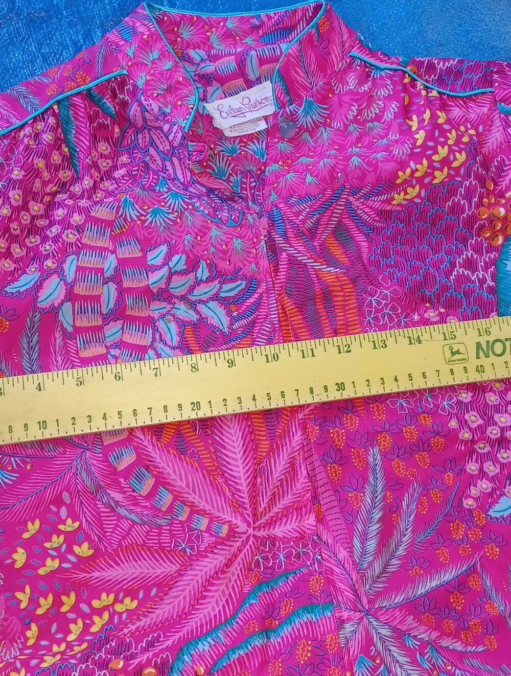 MCM Vintage Floral Print Pink Maxi Zip Front Dress Tropical Evelyn Pearson